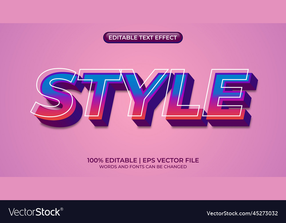 Editable Text Effects Style Royalty Free Vector Image Editable Text Effects Style Royalty Free Vector Image