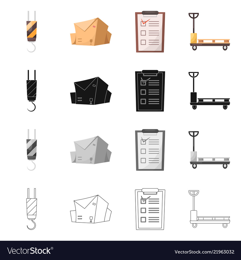 Isolated object of goods and cargo sign set