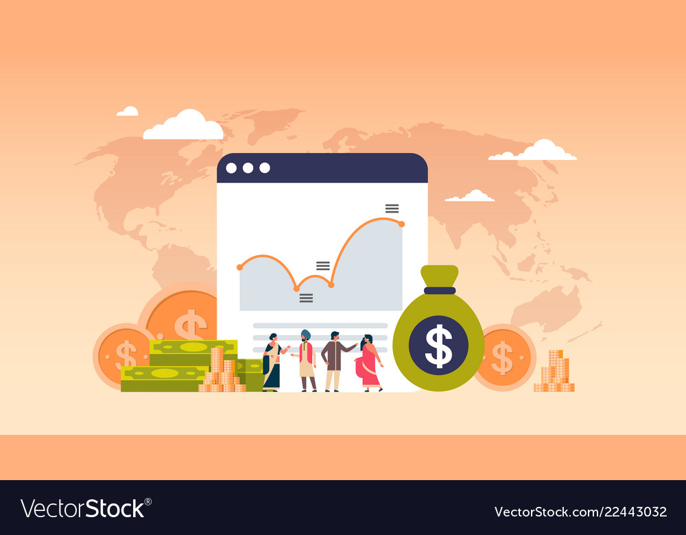 Online banking money graph growth wealth concept Vector Image