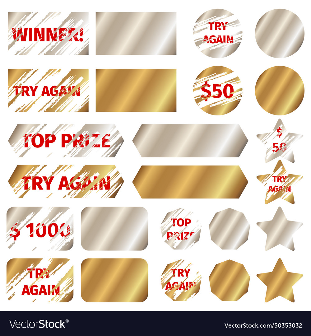 Scratch card elements Royalty Free Vector Image