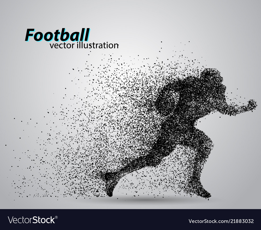 Silhouette of a football player from particle Vector Image