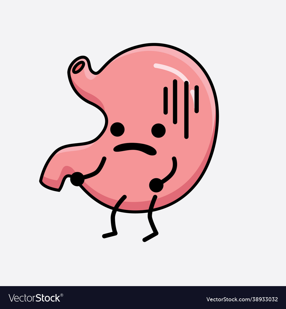 Stomach character with cute face and simple body Vector Image