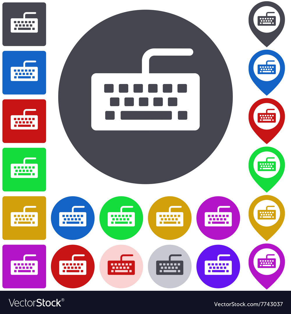 Color keyboard icon set