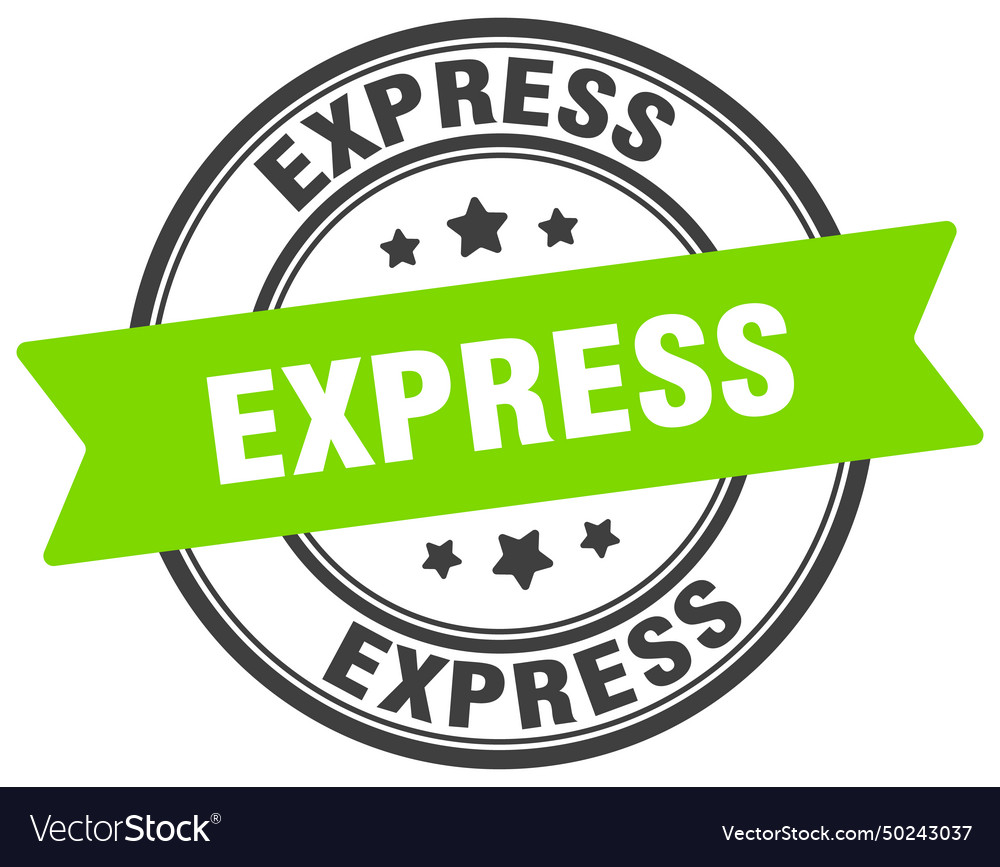 Express stamp label on transparent