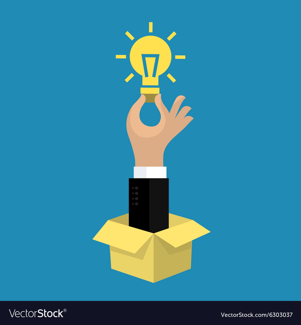 Hand holding light bulb business idea Royalty Free Vector