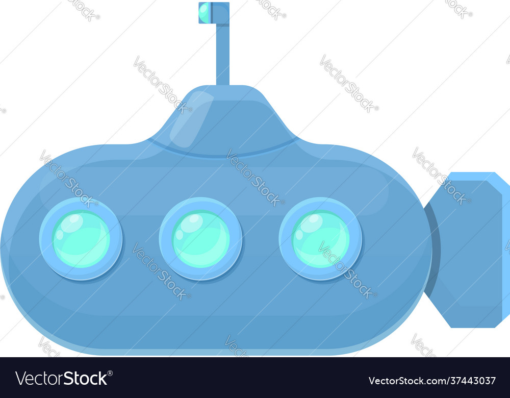 Metal submarine icon cartoon style Royalty Free Vector Image