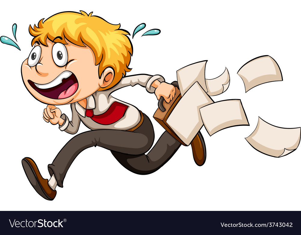 a-boy-in-hurry-royalty-free-vector-image-vectorstock