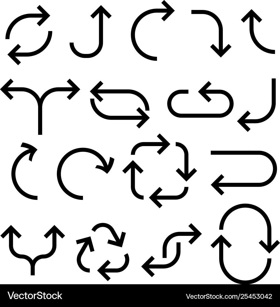 Black flat arrows Royalty Free Vector Image - VectorStock