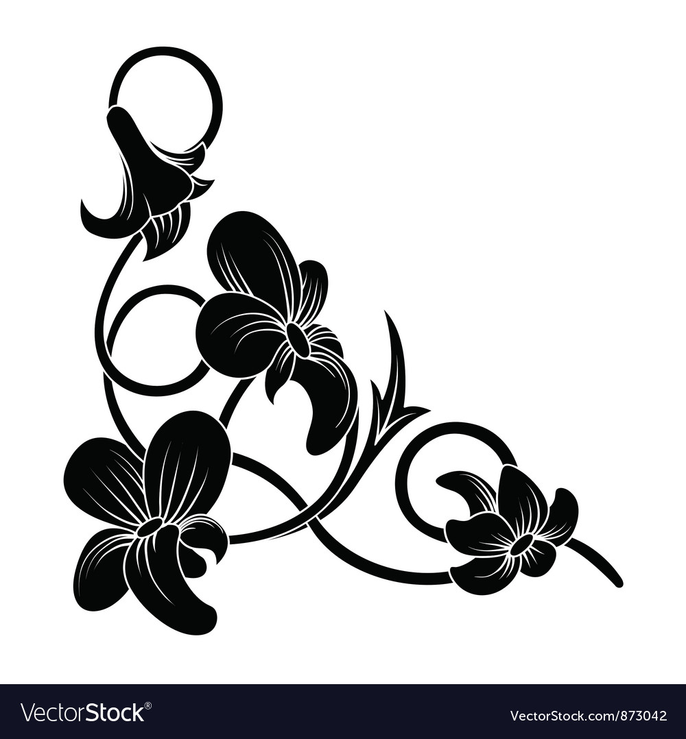 Download Floral corner Royalty Free Vector Image - VectorStock