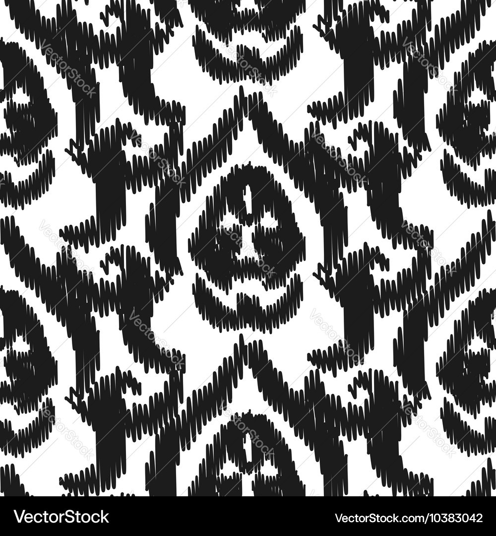 Ikat ogee seamless pattern Royalty Free Vector Image