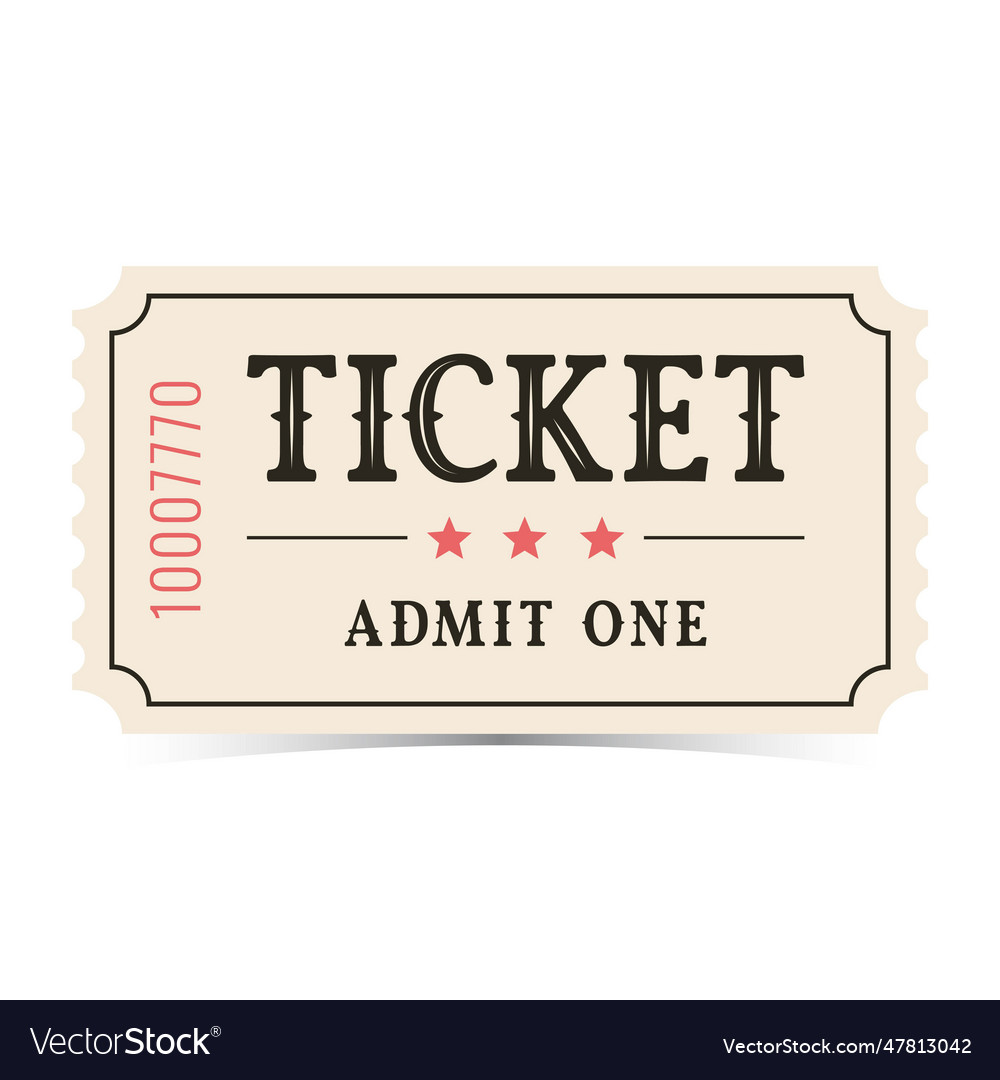 Isolated white ticket Royalty Free Vector Image