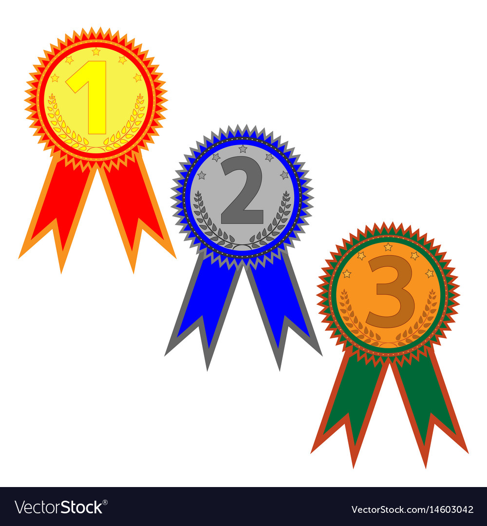 Medal set with two ribbons 604 Royalty Free Vector Image