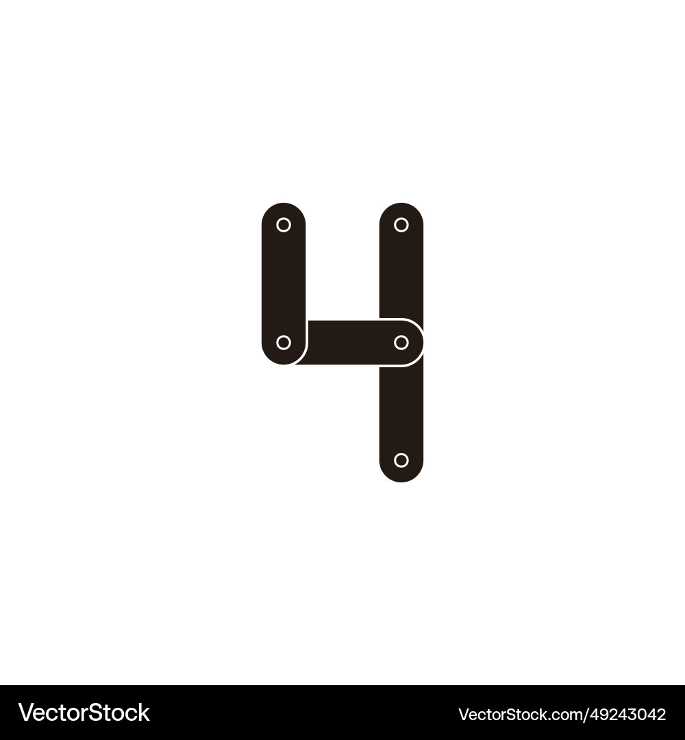 Number 4 tool technology geometric symbol simple Vector Image