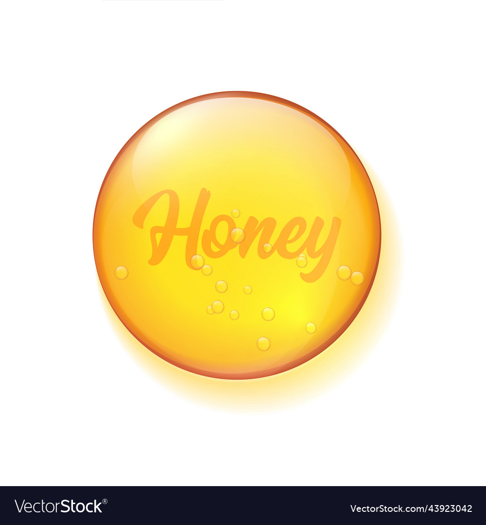 Realistic honey drop Royalty Free Vector Image