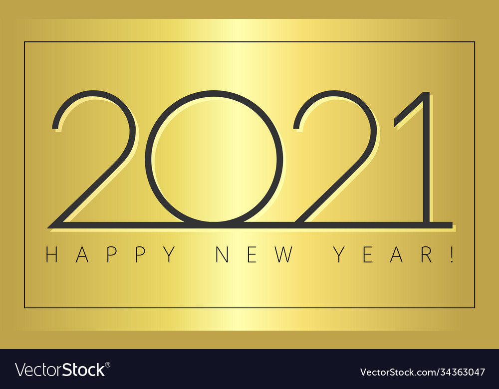 2021 simple black minimal sign gold gradient Vector Image