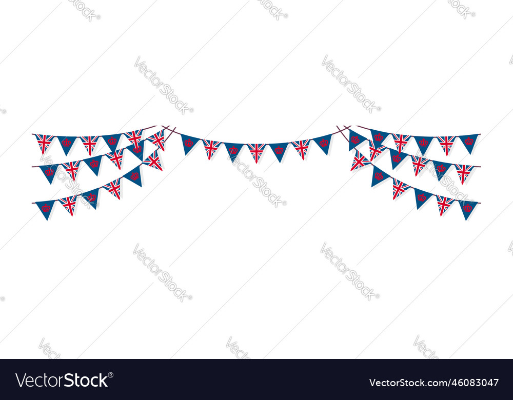 Bunting garland pennant flags decoration british Vector Image