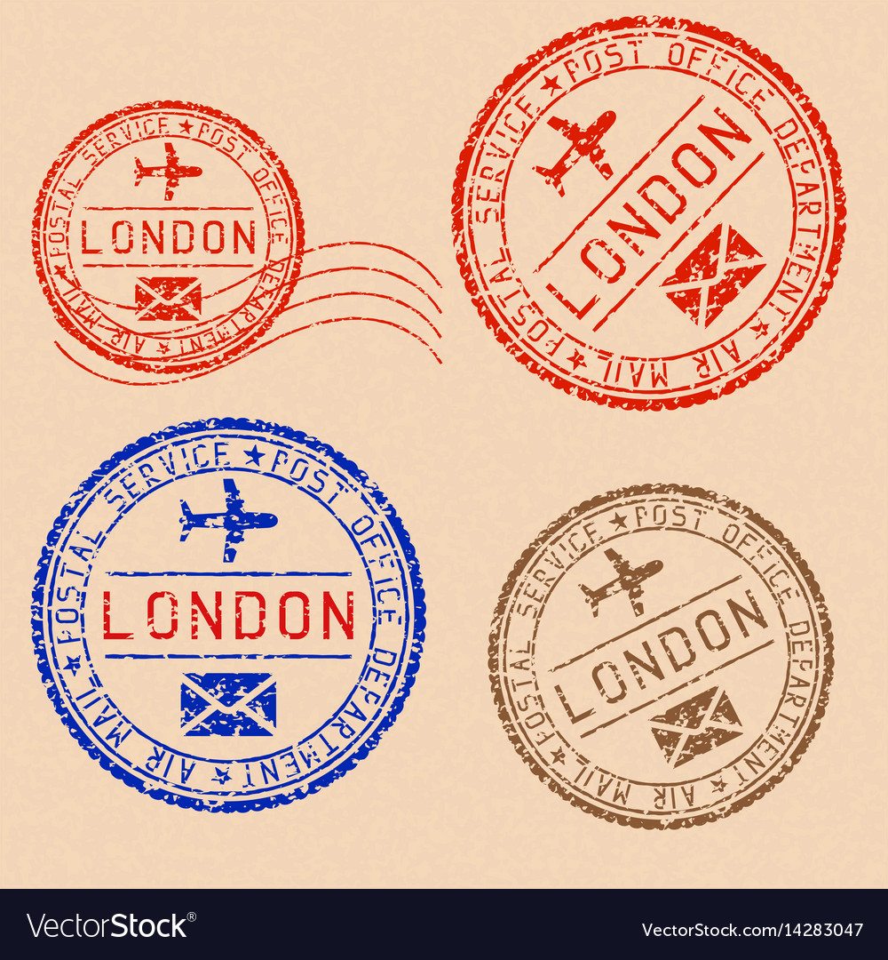 Collection of london postal stamps partially faded