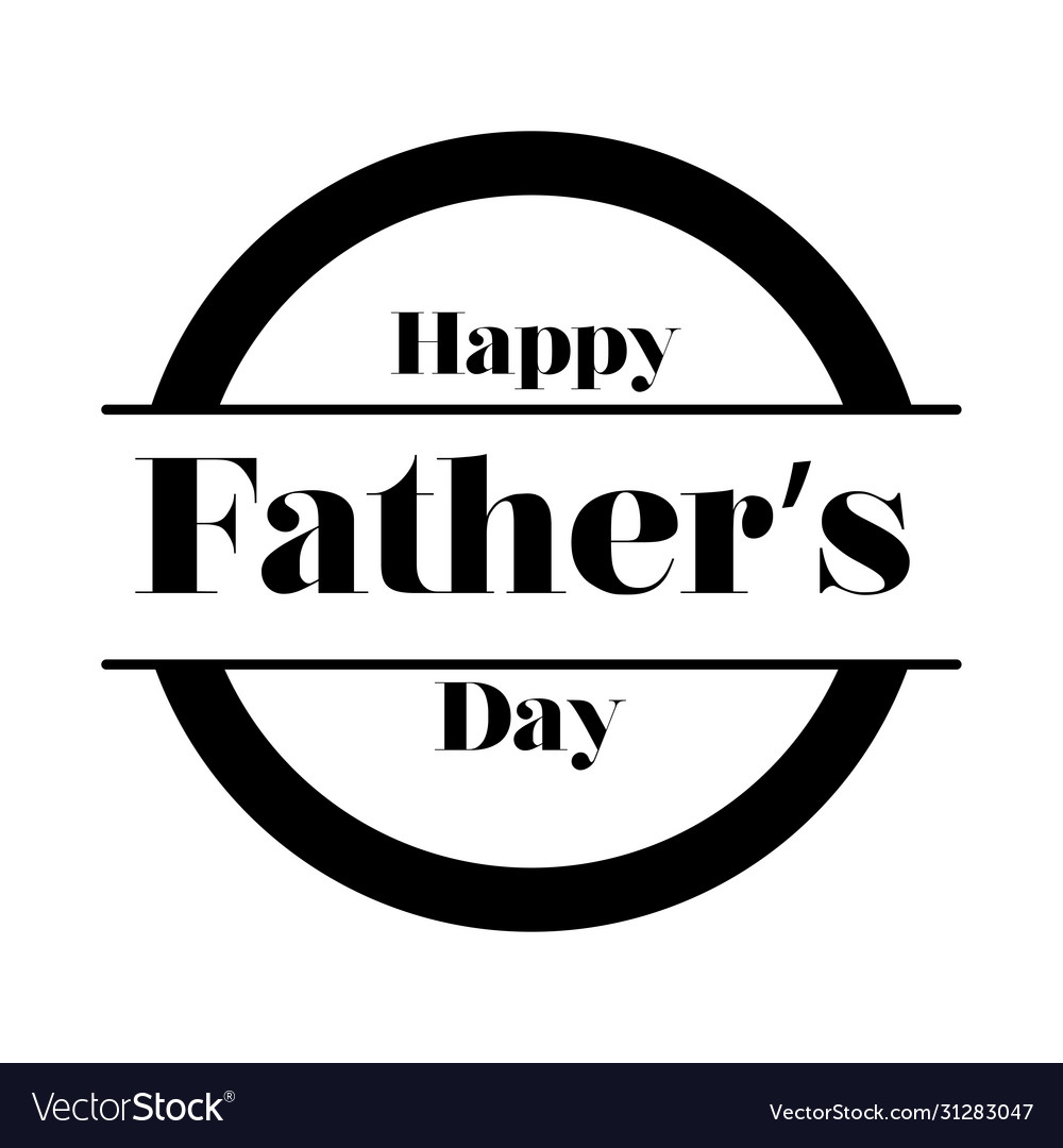 Happy fathers day seal line style icon Royalty Free Vector