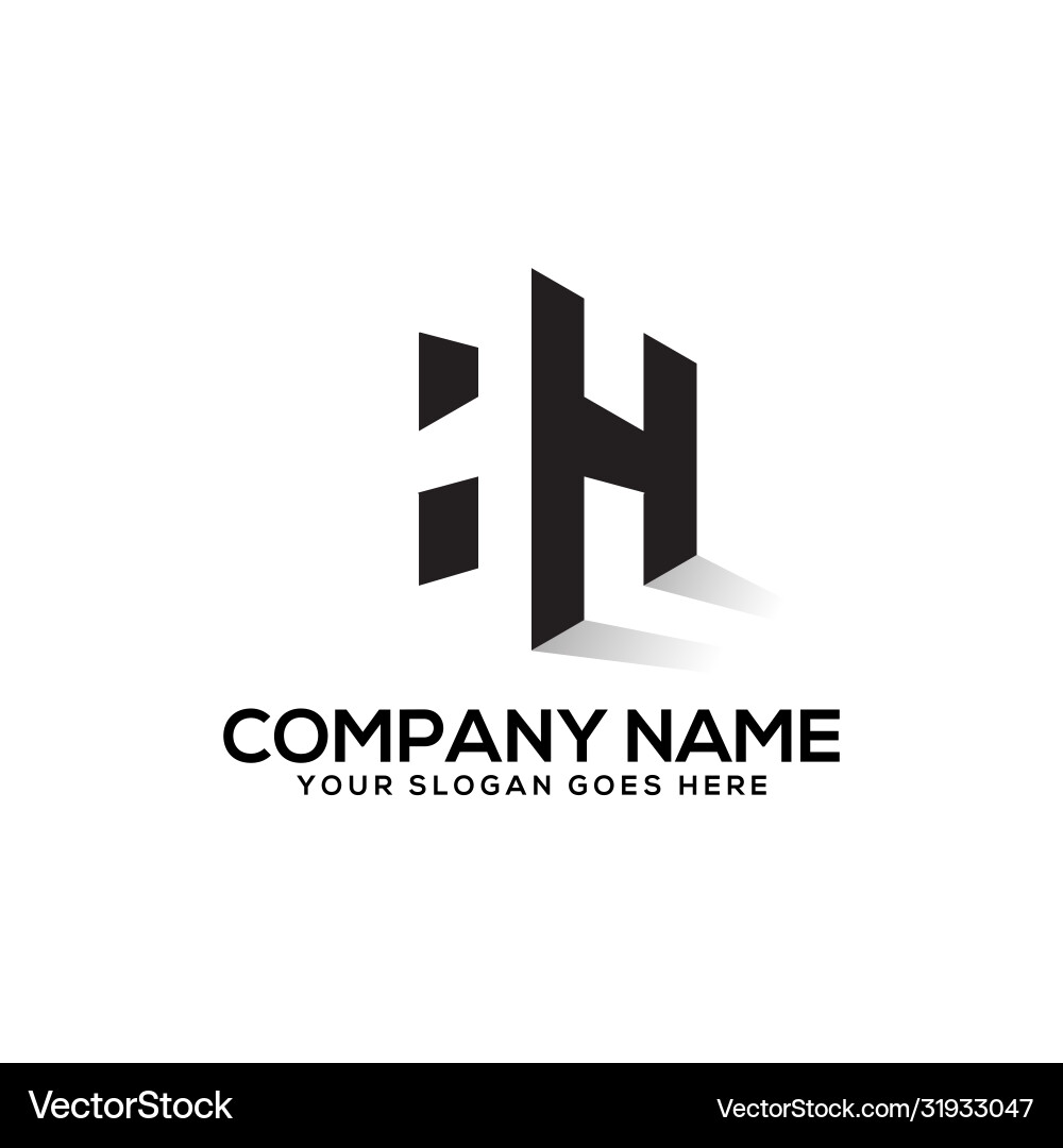 Hexagonal hh initial letter logo design Royalty Free Vector