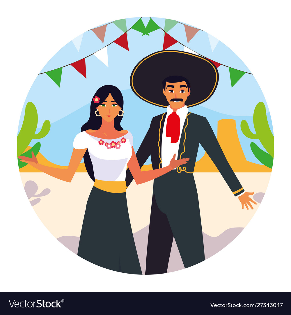 Isolated mexican couple design Royalty Free Vector Image