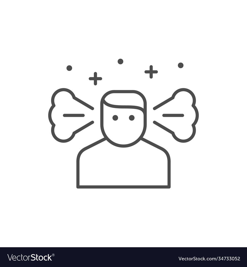 Emotional stress line outline icon Royalty Free Vector Image