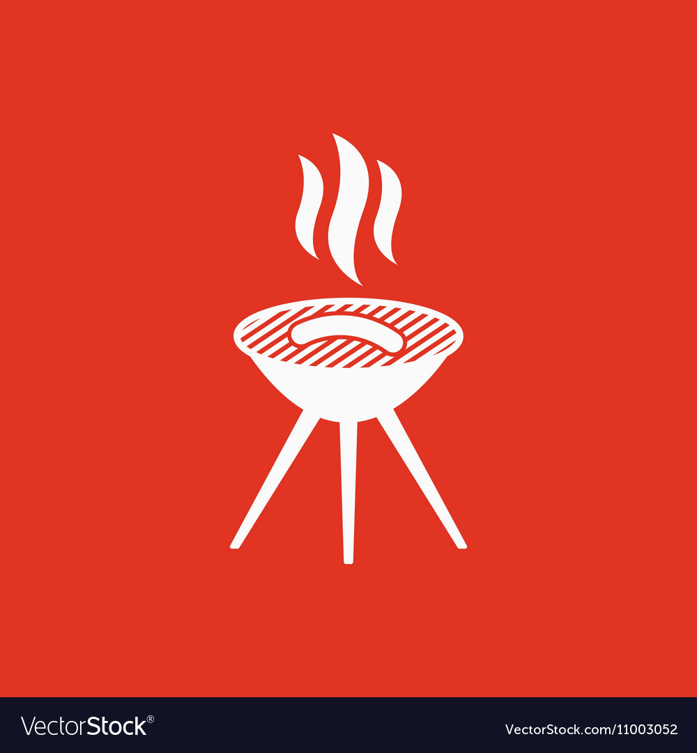 Grill icon barbecue symbol flat