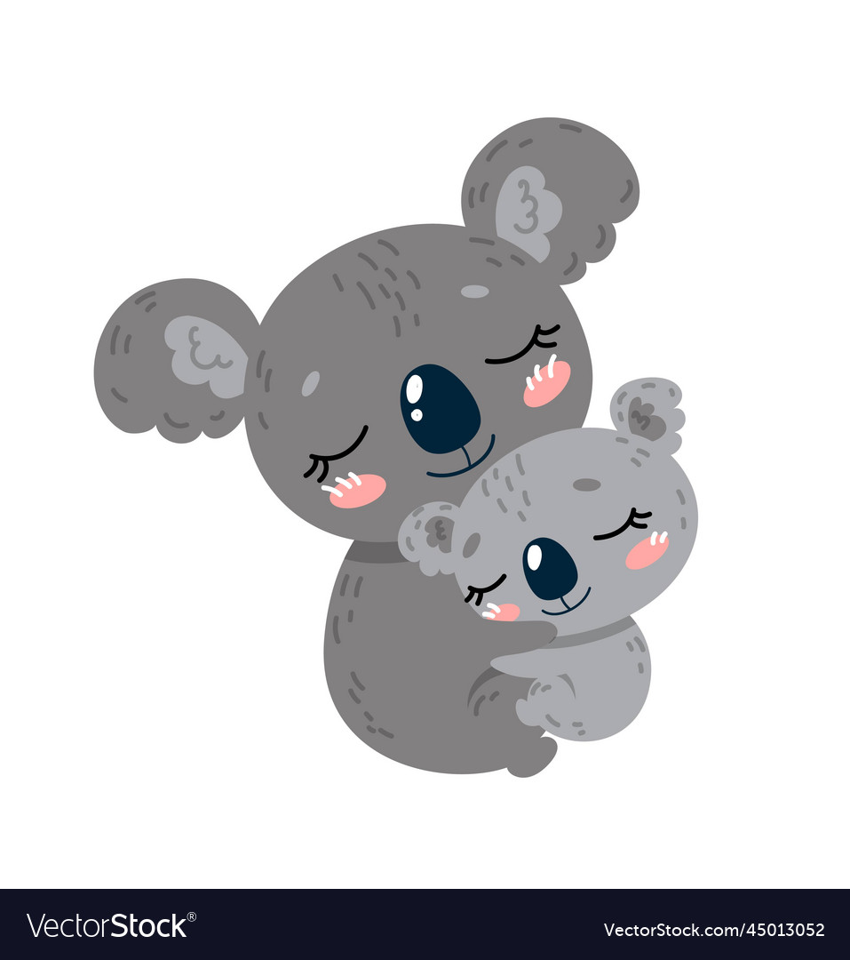 Mother koala with baby Royalty Free Vector Image