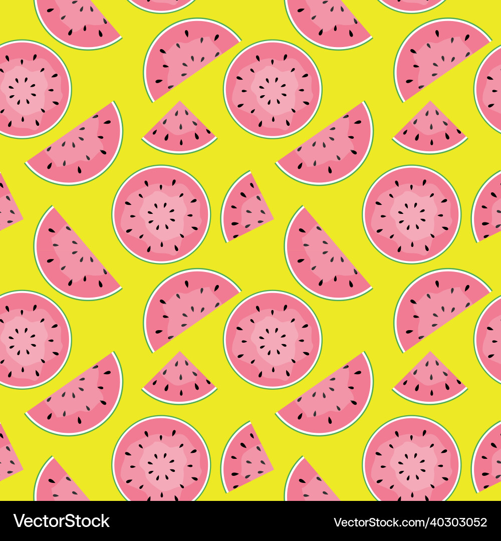 Seamless pattern background with watermelon Vector Image