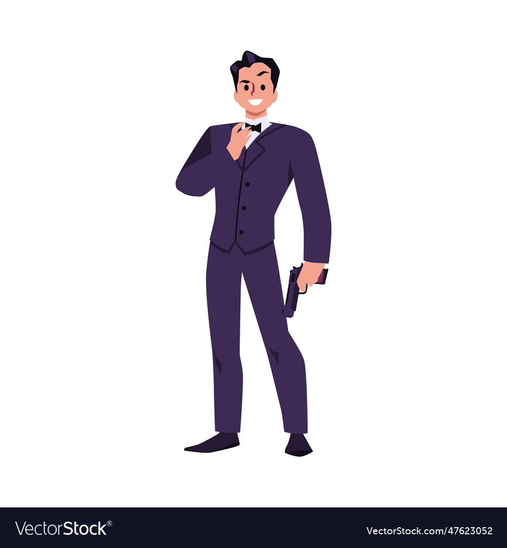 Secret agent cartoon isolated Royalty Free Vector Image