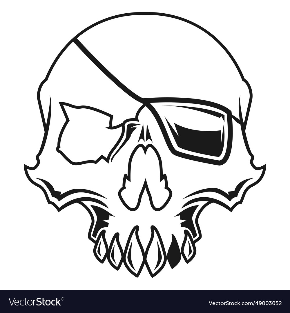 Skull with eyepatch Royalty Free Vector Image - VectorStock