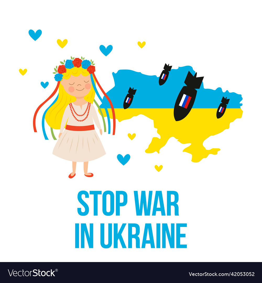 Stop War In Ukraine Poster Royalty Free Vector Image