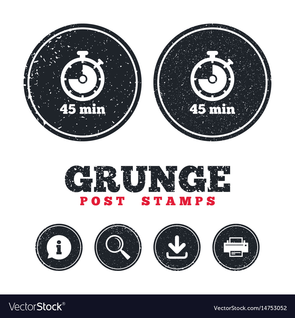 timer sign icon 45 minutes stopwatch symbol vector image