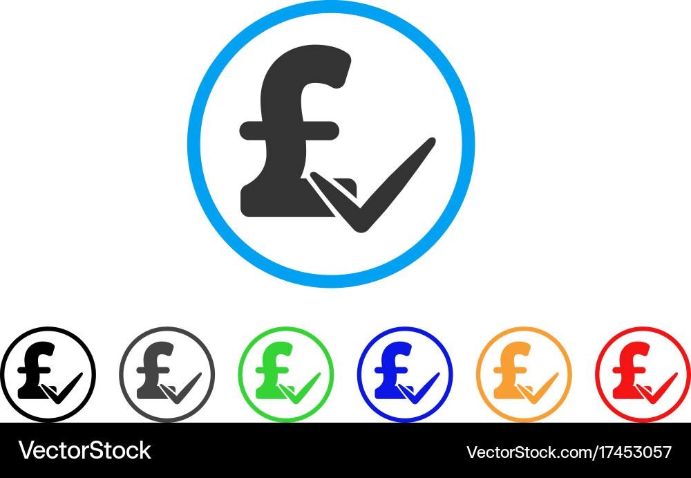Accept pound rounded icon Royalty Free Vector Image