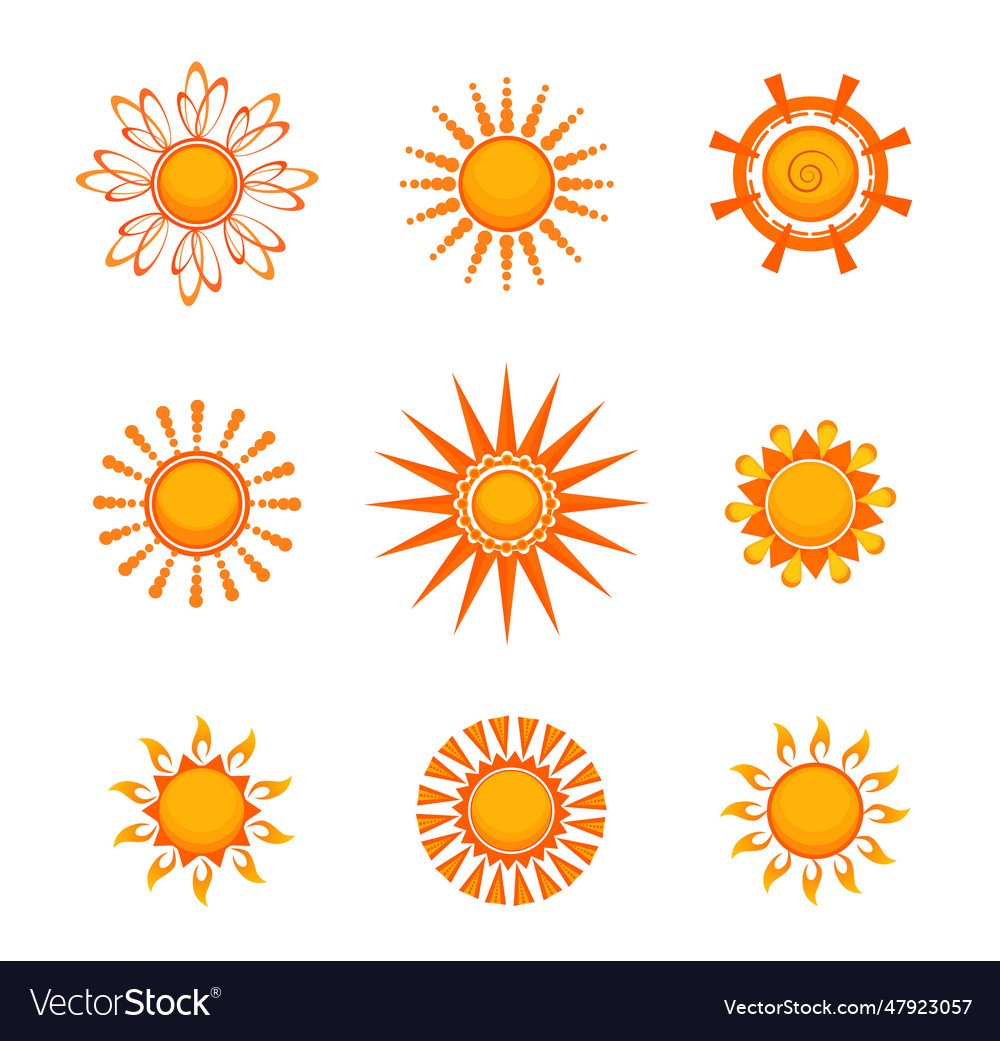 Bright sun set Royalty Free Vector Image - VectorStock