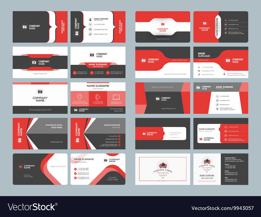 business card templates stationery design vector image