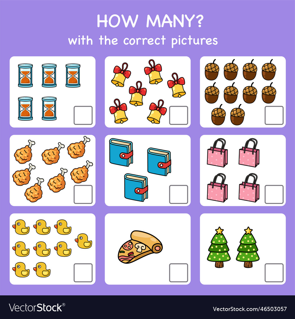 Counting educationalhow many objects task Vector Image