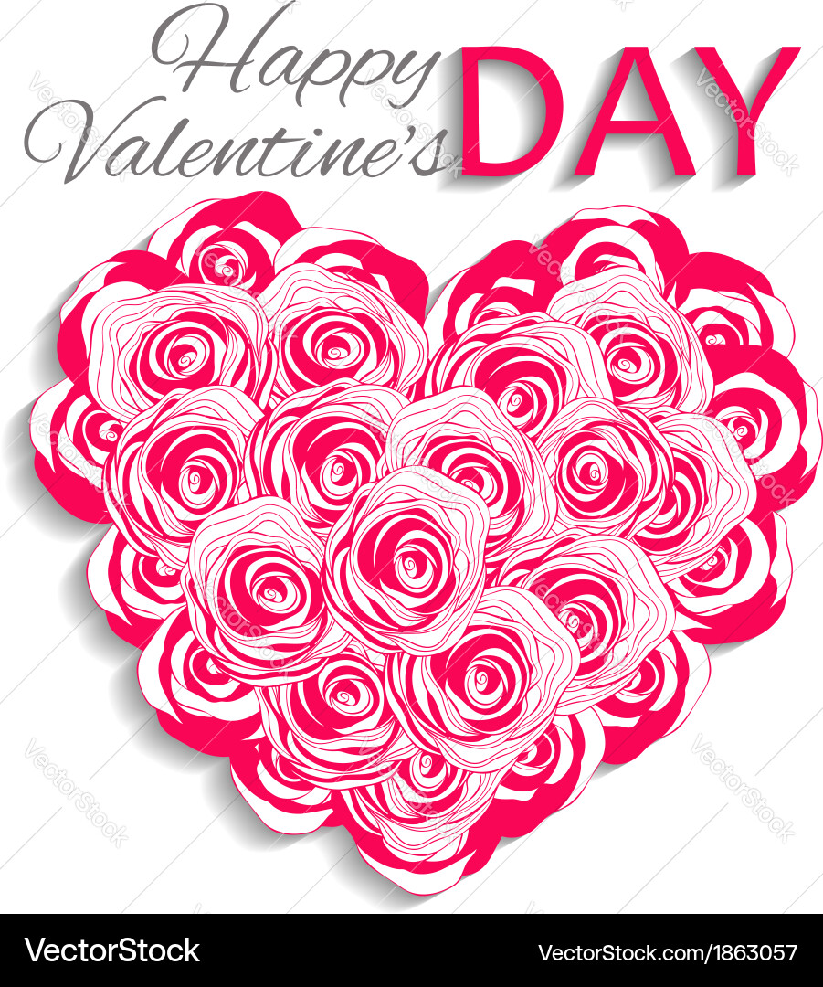 Heart of roses Royalty Free Vector Image - VectorStock