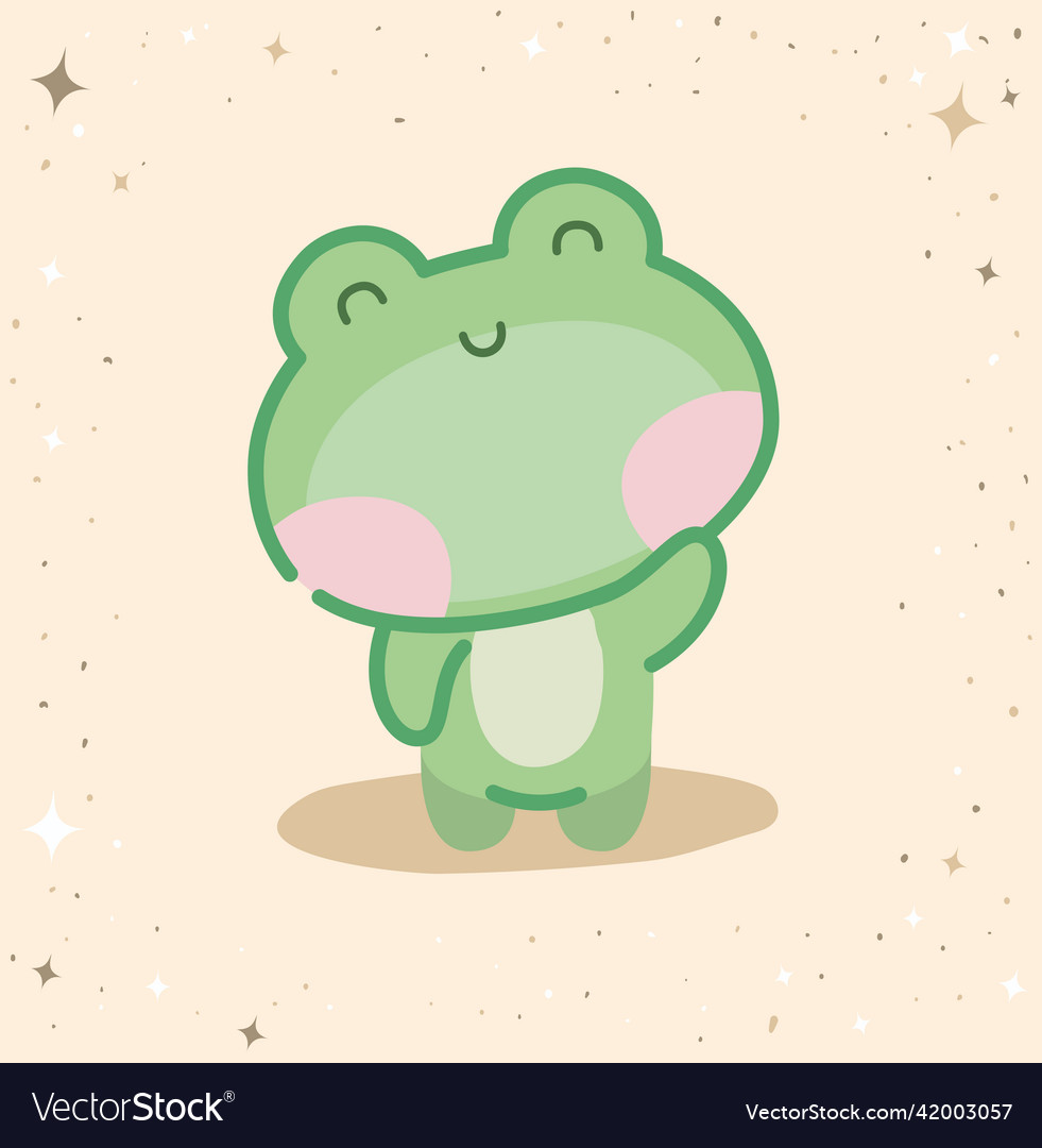 Kawaii frog card Royalty Free Vector Image - VectorStock