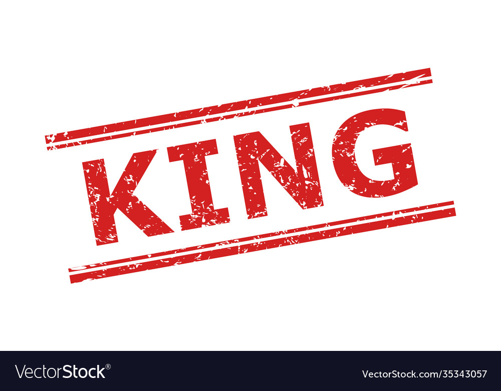 King stamp seal with scratched surface and double Vector Image