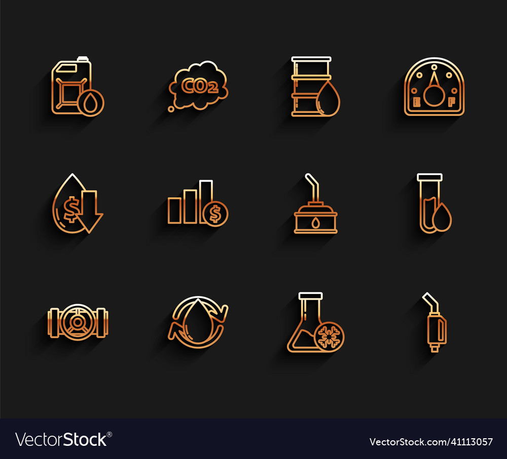 Set line industry metallic pipes and valve oil