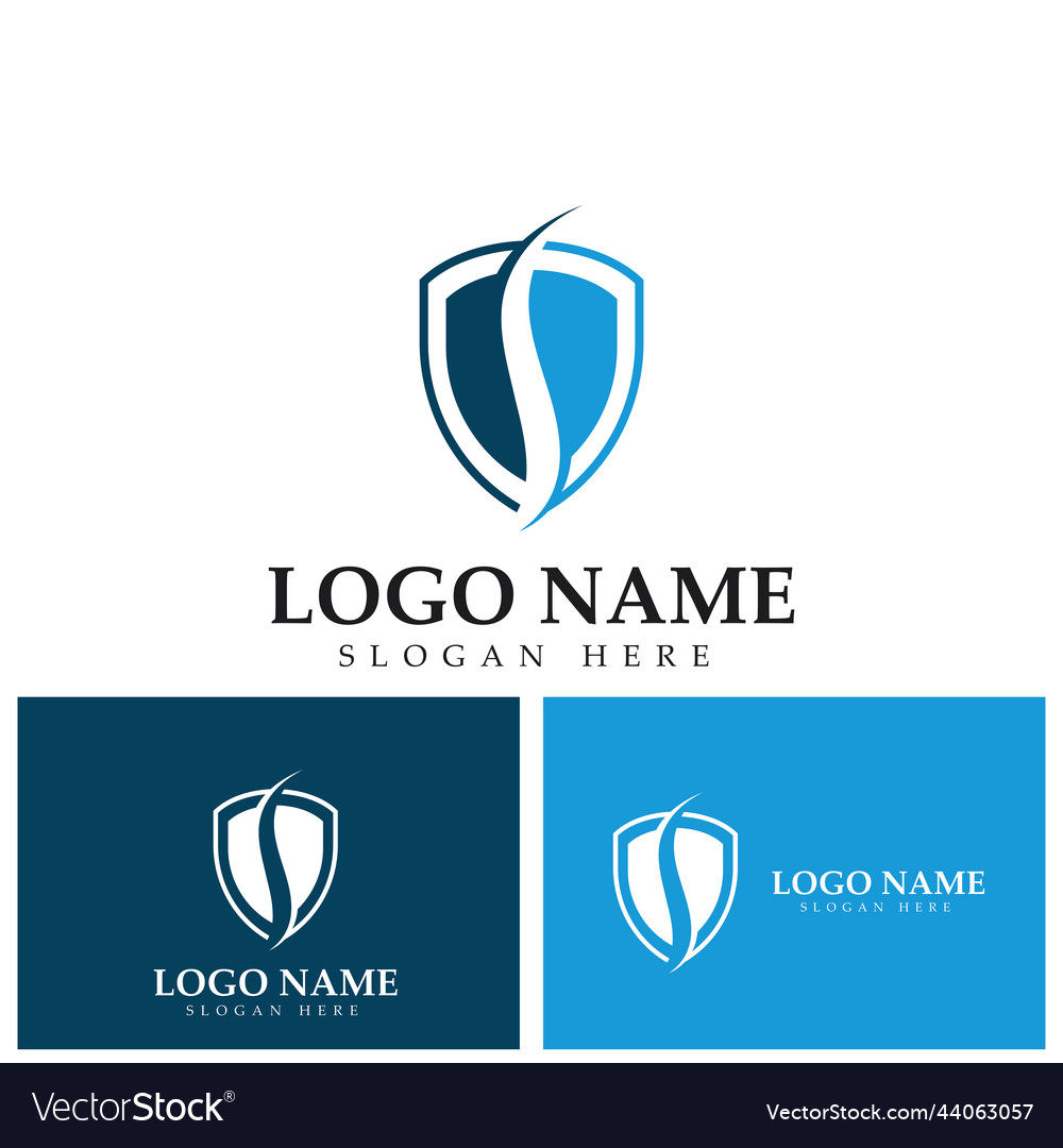 Shield letter s emblem badge logo template Vector Image