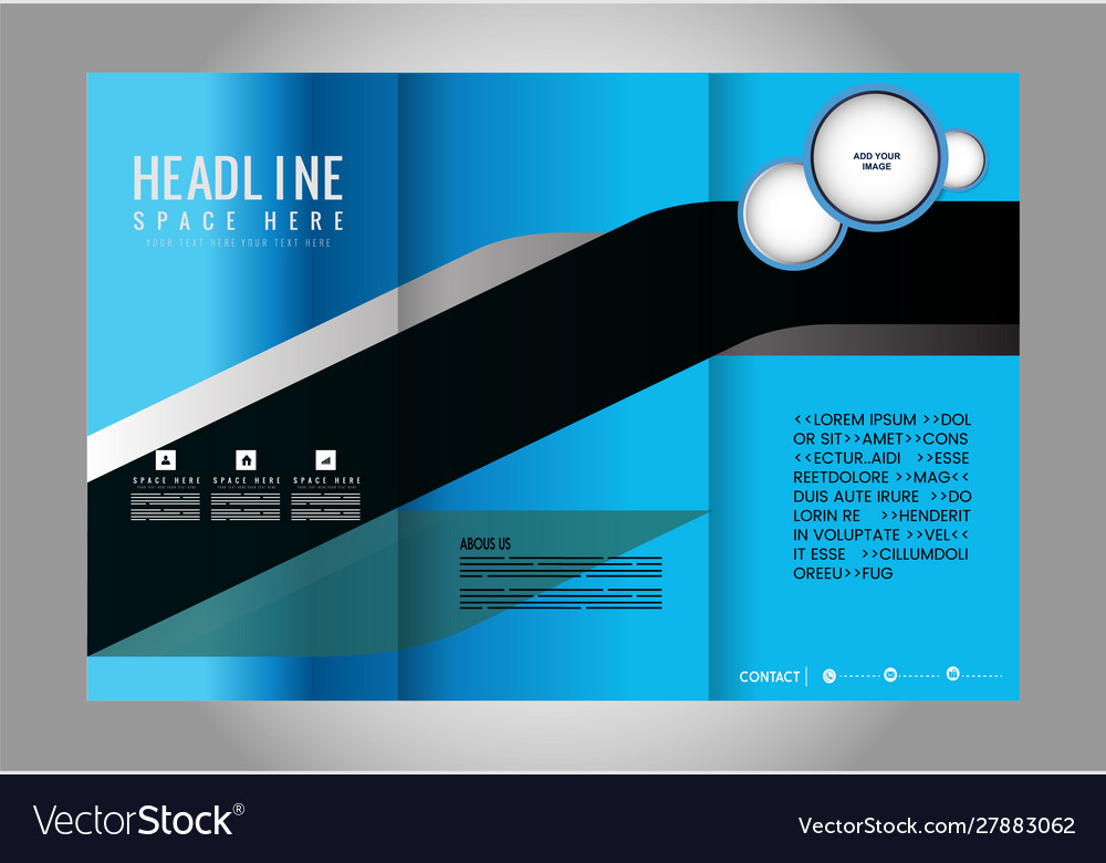 Brochure design template arrows lines circles