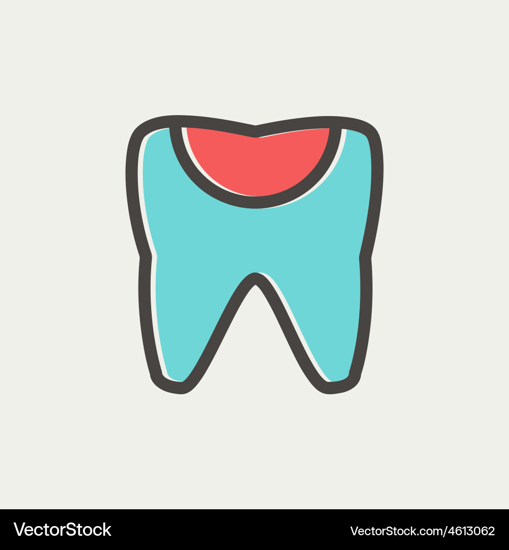 Broken tooth thin line icon Royalty Free Vector Image