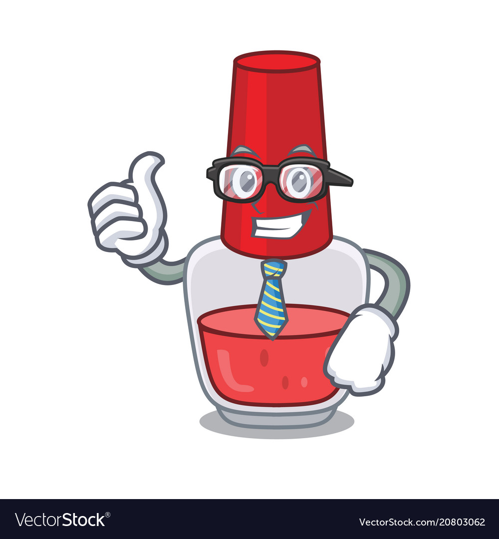 Businessman nail polish character cartoon Vector Image