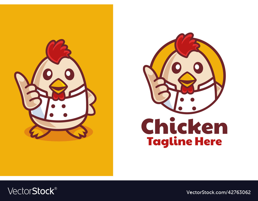 Chicken chef cartoon logo design