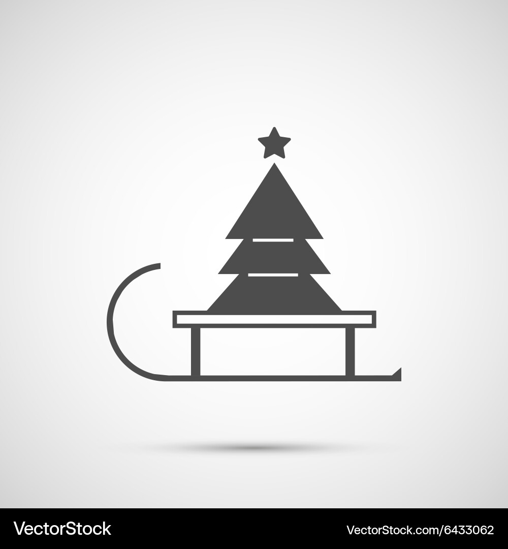Christmas tree on a sled Royalty Free Vector Image