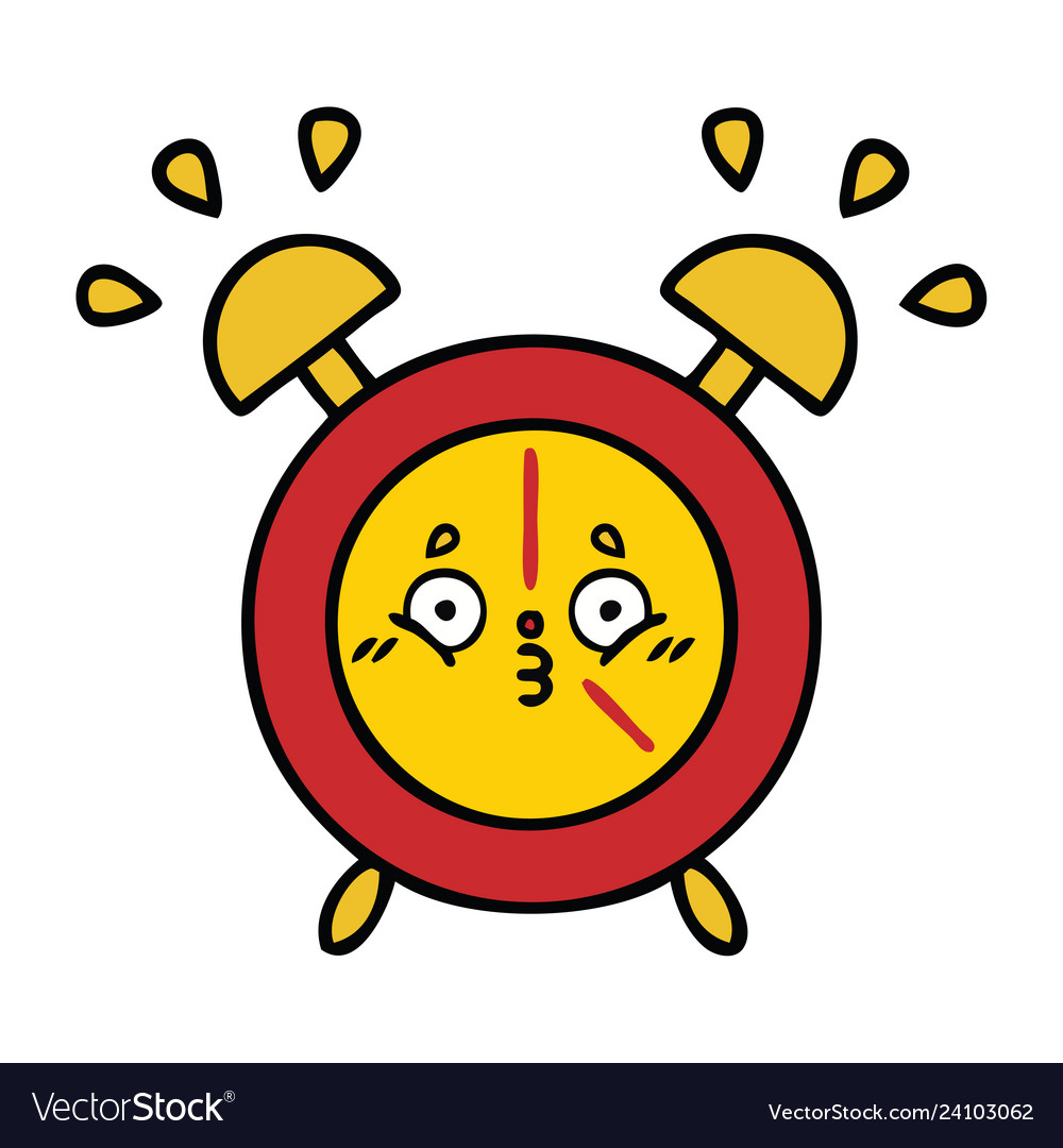 Cute cartoon alarm clock Royalty Free Vector Image