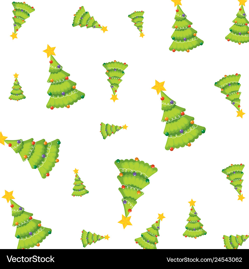 Merry christmas tree pattern background Royalty Free Vector