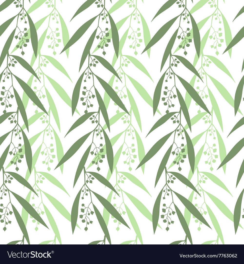 Seamless pattern branches of eucalyptus