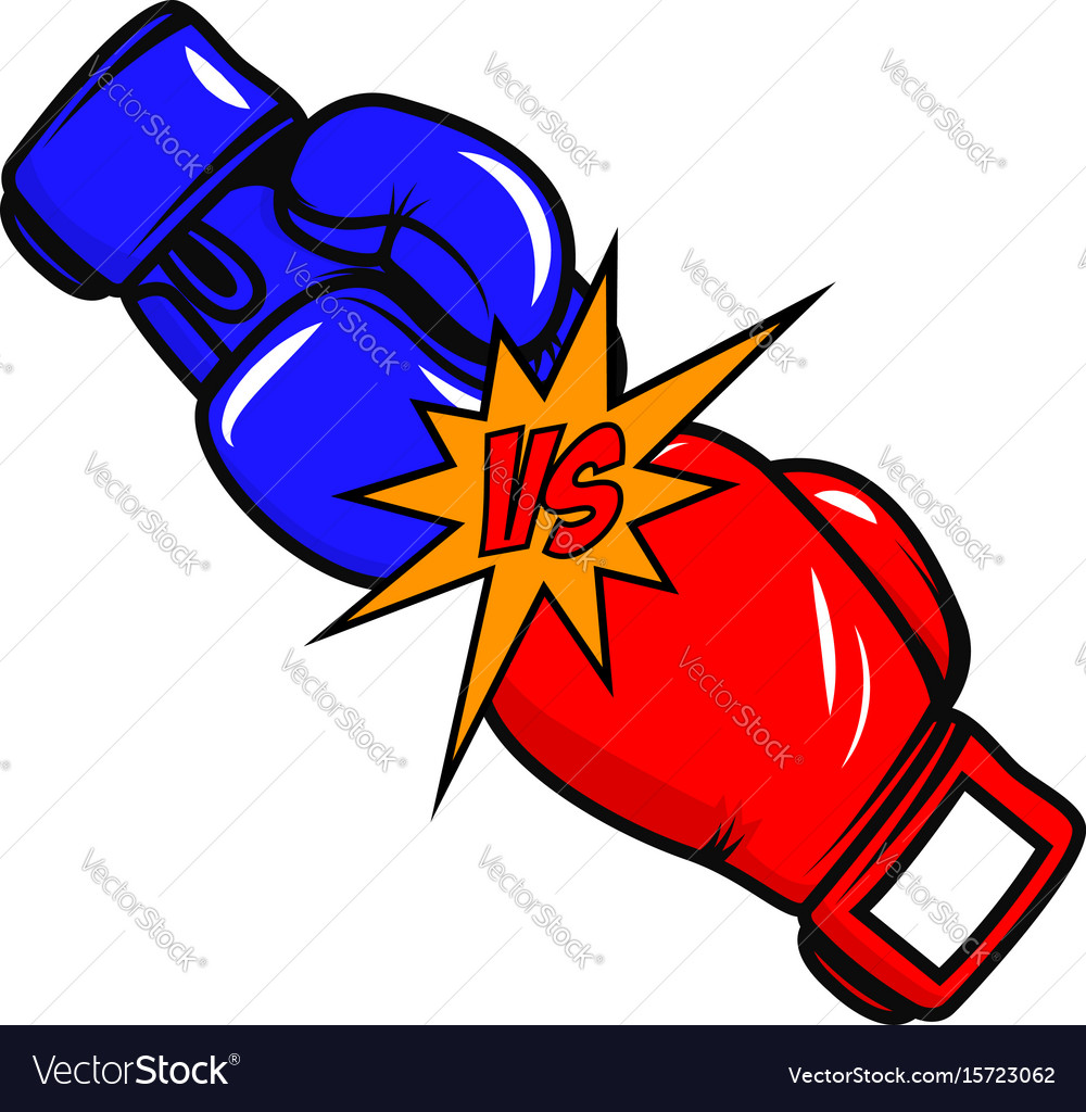 Download Versus boxing gloves on white background design Vector Image